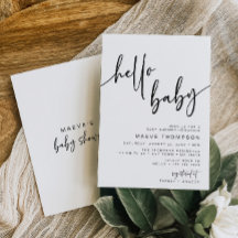 Hej Baby Modern Classic Baby Shower-inbjudan
