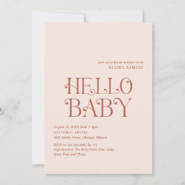 Hej Baby Neutralt Modern Baby Shower Inbjudningar