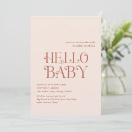Hej Baby Neutralt Modern Baby Shower Inbjudningar