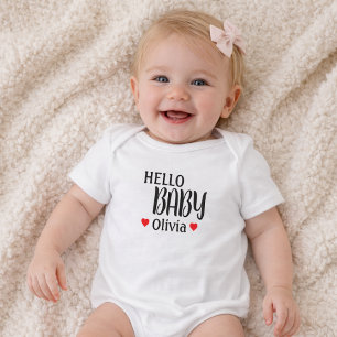 Hej Baby Olivia Röda Hjärtan  T Shirt