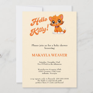 hej baby Orange Script-kattbabyskor för kattunge Inbjudningar
