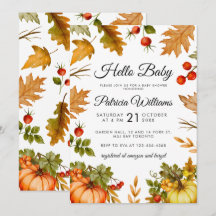 Hej Baby Pumpkin Foliage Autumn Baby Shower