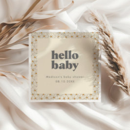 Hej Baby Retro Boho Daisy Anpassningsbar  Pappersservett