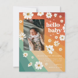 Hej Baby | Retro Boho Födelsekungörelse