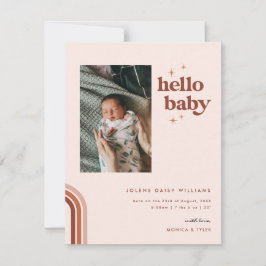 Hej Baby | Retro Boho Födelsekungörelse
