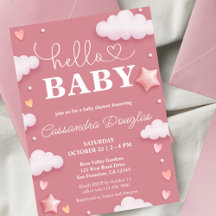 Hej Baby Rosa Clouds Modern Baby Shower