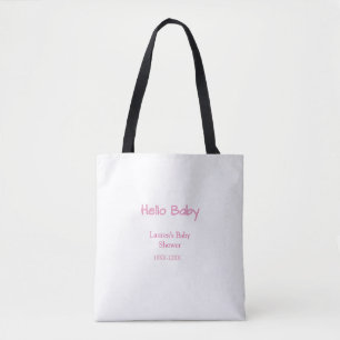 hej baby rosa pastell baby shower namn datum trend tygkasse