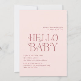Hej Baby Rosé Modern Bebis Shower Inbjudningar