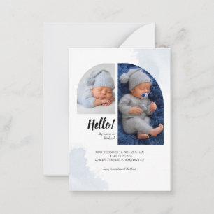 Hej Baby Script 2 Photos Arch Birth Notice Anteckningskort