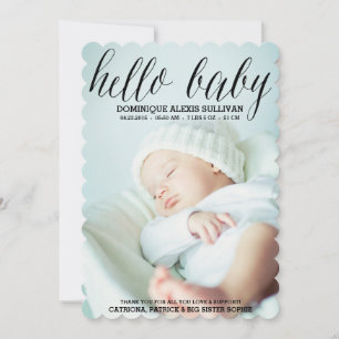 Hej Baby Script Photo Birth-meddelande I Meddelande
