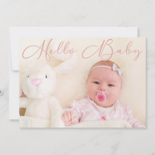 Hej Baby Script Rosa Flicka Photo Meddelande