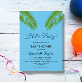 Hej Baby Shower för flottans Tropical Handflatan-k Inbjudningar