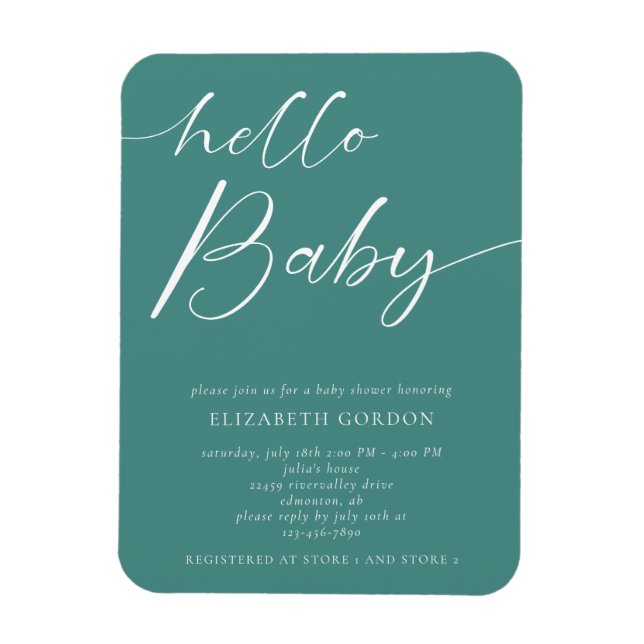 Hej Baby Shower minimalist Gender Neutral Boho Magnet (Vertikal)