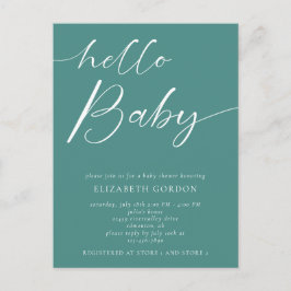 Hej Baby Shower minimalist Gender Neutral Boho Vykort