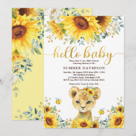 Hej Baby Solrossolrosor Lejona Unge Jungle Shower Inbjudningar