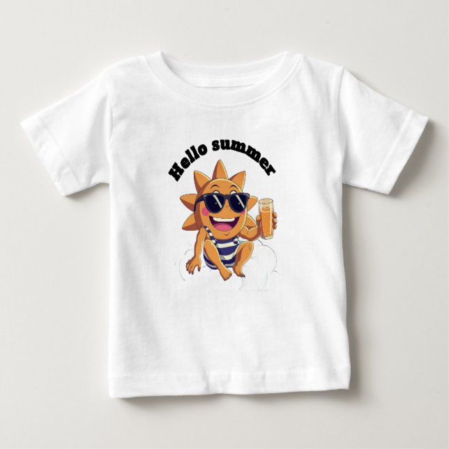 Hej baby sommardräkt t shirt (Framsida)