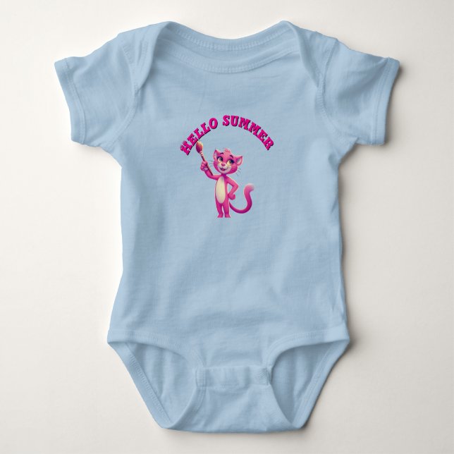 Hej baby sommardräkt t shirt (Framsida)