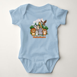 Hej Baby Söt Skogsdjur Barnkammare Baby Show T Shirt