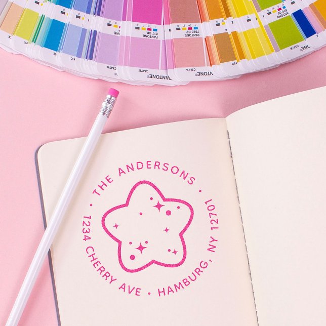 Hej Baby Stjärna Anpassad Returadress Självfärgande Stämpel (Skapare uppladdad)