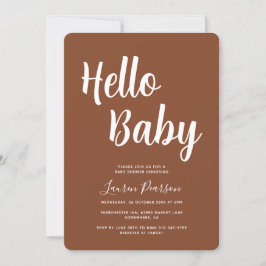 Hej Baby Terracotta Baby Shower-inbjudan Inbjudningar