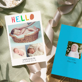 Hej Baby Typography Collage Modern Meddelande