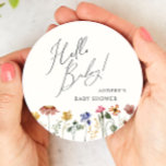 Hej Baby Underlägg Papper Rund<br><div class="desc">Den här färgstarka pappra underlägg av vildblommor hej baby är perfekt för din enkla, vismliga, boho-regnbåge sommardusch. Den ljusa, förtjusade rosan, gulten, orangen och blommigten guld i färg får en känsla av en minimalistisk, elegant, ge-vintage-trädgård. Den moderna designen är konst och delikat och ger en klassisk, jordfin ängsskugga i vattenfärg....</div>