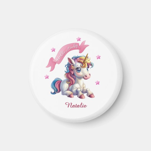 Hej Baby Unicorn Magnet (Framsidan)