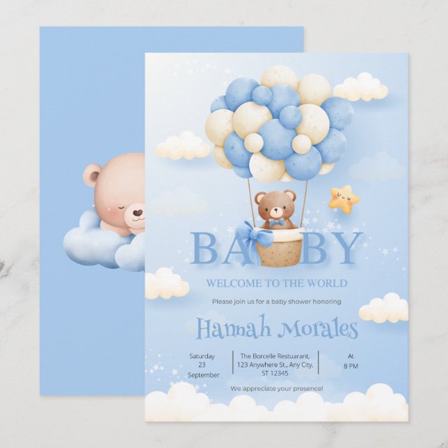Hej Baby | Välkommen till inbjudan till World Baby (Fram/baksida)