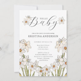 Hej Baby Vår blommor Baby Shower Inbjudningar