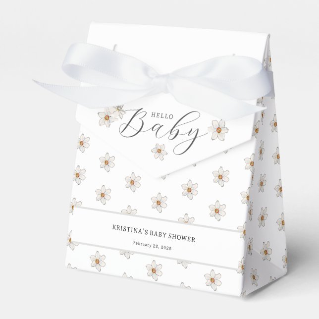 Hej Baby Vår Daffodil Baby Shower Presentaskar (Framsidan Sidan)