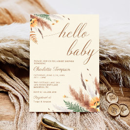 Hej Baby WildblomBaby Shower Inbjudningar