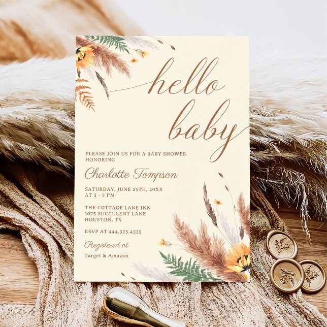 Hej Baby WildblomBaby Shower Inbjudningar (Skapare uppladdad)