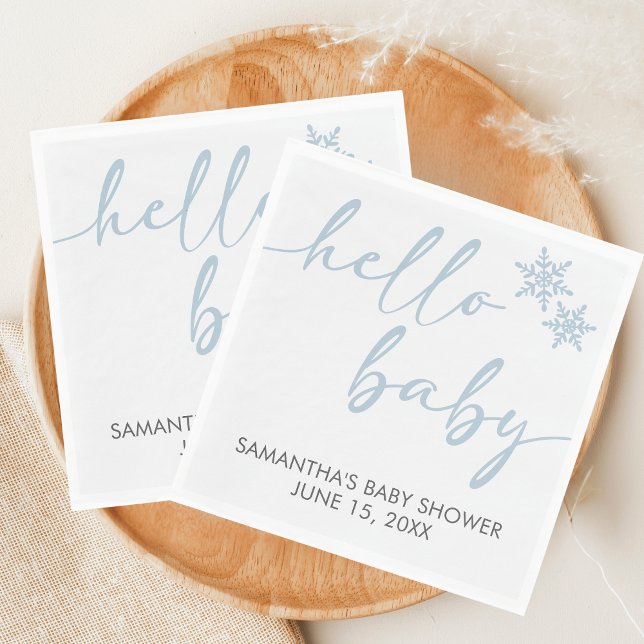Hej Babykalas Pappersservett (Winter Baby Shower Napkin)