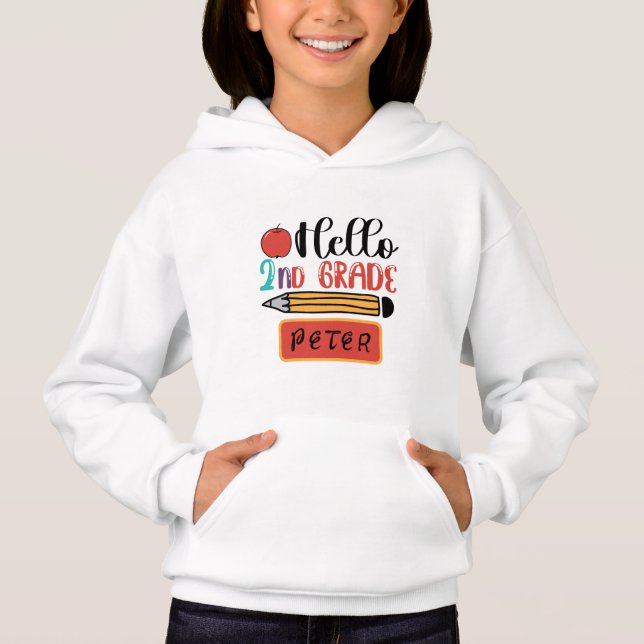 Hej Back to school Roligt vid andra Klass Personli T Shirt (Framsida)