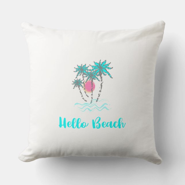 Hej Beach Tropical Sommar Unical Kudde (Framsida)
