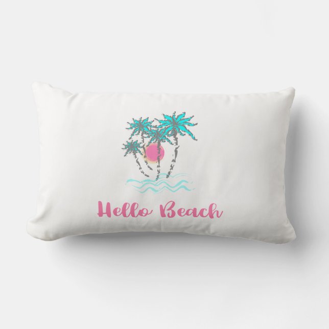 Hej Beach Tropical Sommar Unical Lumbarkudde (Framsida)