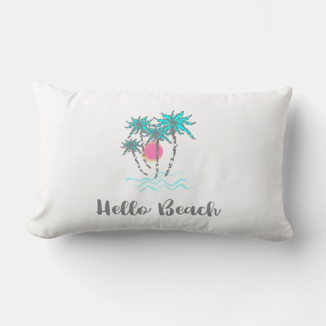 Hej Beach Tropical Sommar Unical Lumbarkudde (Framsida)