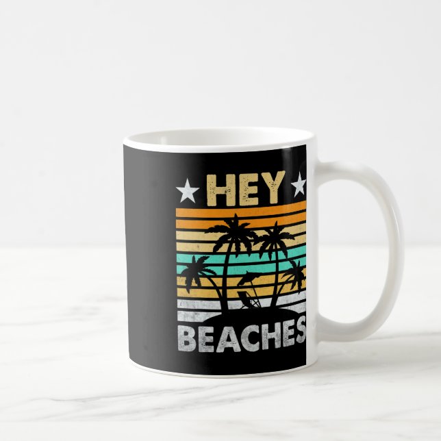 Hej Beacher Hola Retro Sunset Funny Beach Vacation Kaffemugg (Höger)