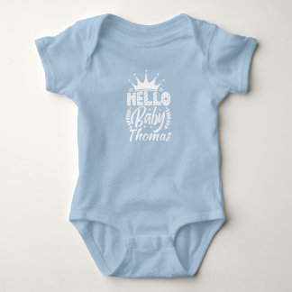 Hej Bebis med Kronan Bebis Namn Bebis Kroppsoveral T Shirt