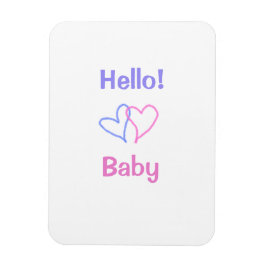 Hej bebis rosa lila hjärta namn vattenfärg boho magnet