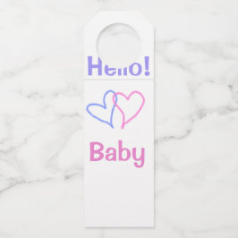 Hej bebis rosa lila hjärta vattenfärg boho