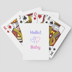 Hej bebis rosa lila hjärta vattenfärg boho casinokort
