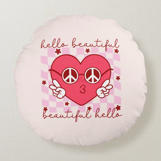 Hej Benice | Cute & Heartfilt Rund Kudde (Framsidan)