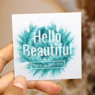 Hej BeSnyal Modern Teal Feather Salon Referral