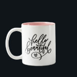 Hej Bevackert Hand Lettered Two-Tone Coffee Mugg<br><div class="desc">Perfektens sätt att börja din morgon! En kopp av kaffe (eller te) och en komplimang! Den söta handskriven mugg får dig att le. Ge den till en nära vän eller visa dig lite kärlek med lite motivation på morgonen kopp. Omvänd sida har en liten illustration av mugg med ett hjärta....</div>
