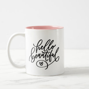Hej Bevackert Hand Lettered Two-Tone Coffee Mugg