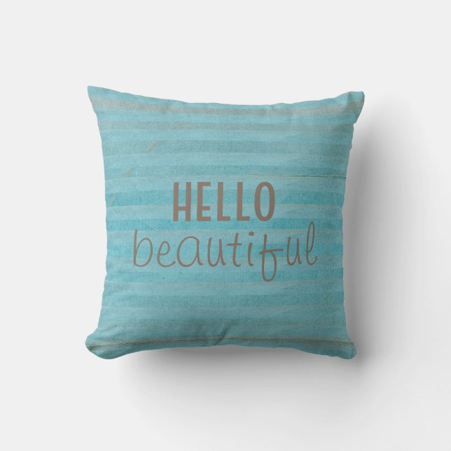 Hej Bevackert Quote Boho Stripe Mönster Kudde (Framsida)
