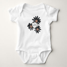 Hej Bevackra Black Rosa Daisy Flowers T Shirt