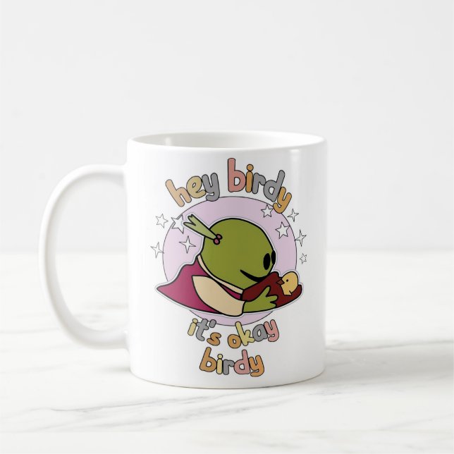 hej birdy det är okej birdy kaffemugg (Vänster)