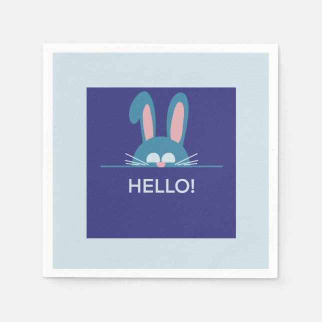 Hej blå Påskhare Pappersservett (Framsidan)